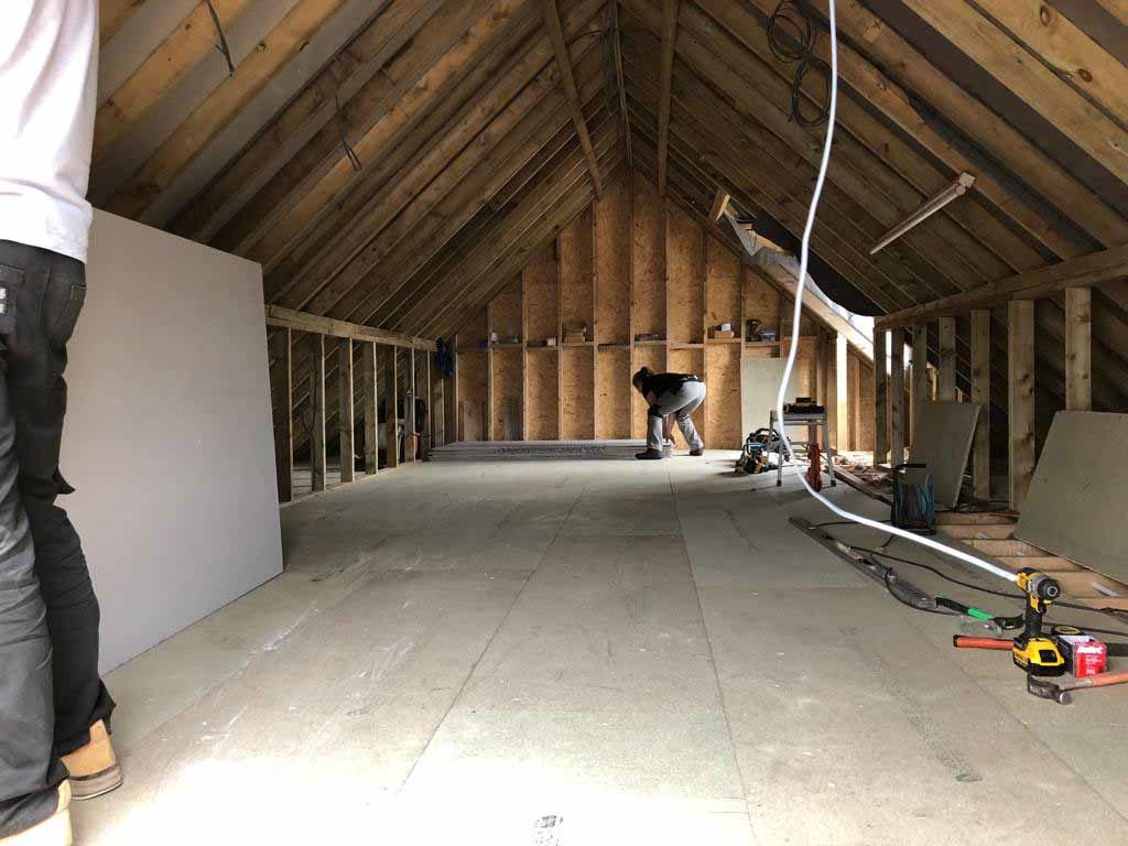 New roof being installed on a home